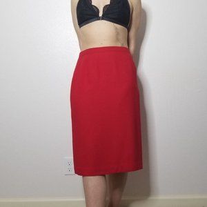 Sassco red midi pencil skirt